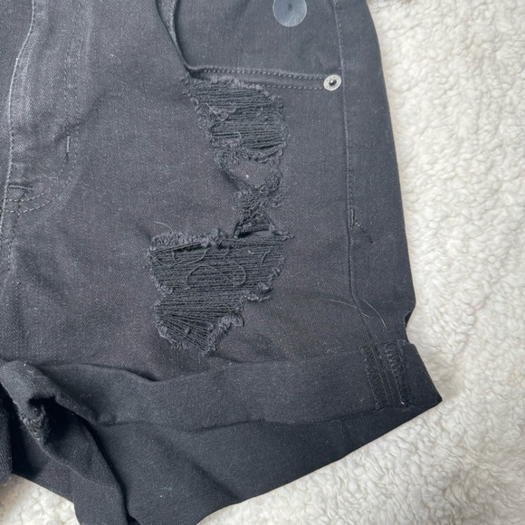 NWT  AERO HIGH RISE MIDI 3'' FLEX EFFECTS 4 WAY STRETCH DENIM SHORTS SZ 8 BLACK - Picture 2 of 10